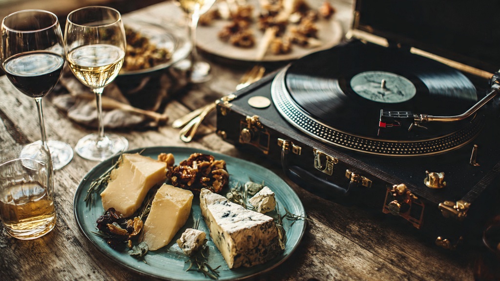 What makes gourmet food pairings ideal for vinyl parties
