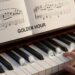 Piano keyboard showing G major chord fingering for Golden Hour sheet music
